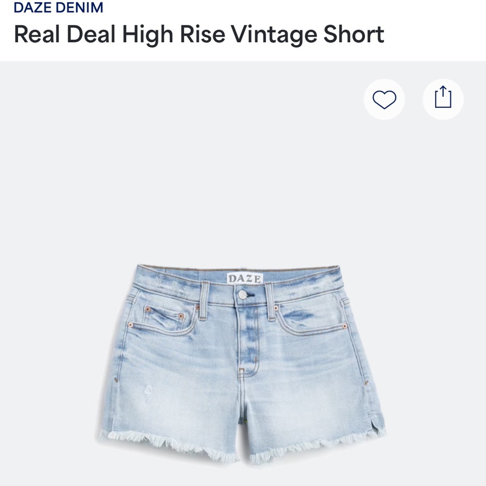 Blue Distressed Jean Shorts with Cut-Off Hem